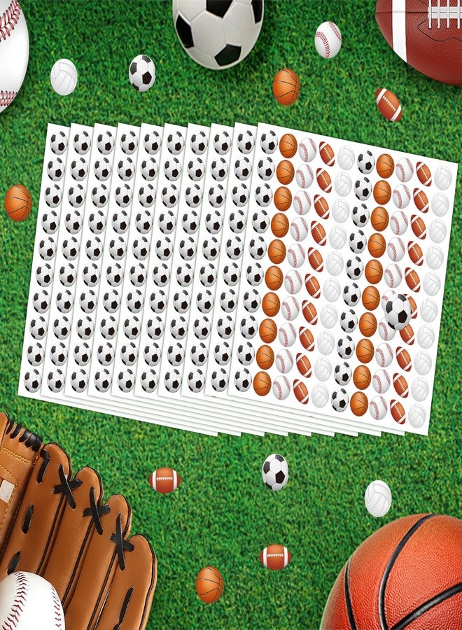 sodknow Mini 1000 Pcs Sports Ball Stickers for Kids Soccer, Football, Baseball, Basketball, Volleyball Stickers for Kids Ball Themed Party Birthday Classroom Decorations - Image 4